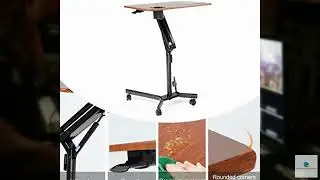 Review - Mobile Stand Up Desk Adjustable Standing or Sitting Laptop Desk Modern Home Offi