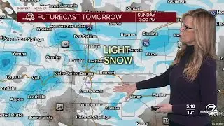Arctic air and more snow for Denver Sunday