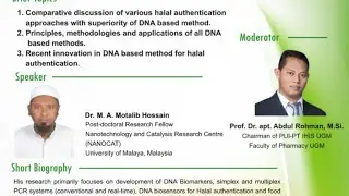 General Lecture : &ldquo;Updates on Authenthication of Halal and Kosher Products using DNA Based Methods&rdquo;