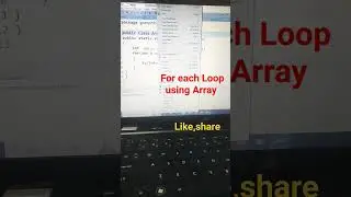 Foreach loop program using Array|| for each Loop in Java || Imp Program|#forloop #looping #loop.