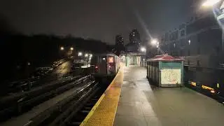 MTA the 1 subway trains at Dyckman station, Manhattan 