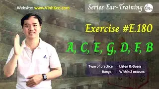 #E 180 _ Daily eye and hand-free Ear Training exercises _ A C E G D F B_ I IV V I _ C maj. 2 octaves