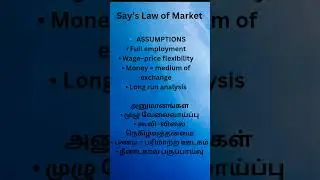 Say&rsquo;s Law of Market 🔥 | 5 Mark Question | Class 12 Economics | Easy Tamil #shortsvideo  #ytshorts