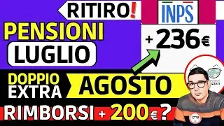 ✅ PENSIONI ➜ RITIRO LUGLIO + DOPPIO EXTRA AGOSTO 2023 📈 RIMBORSI 730 no BONUS 200&euro; CONGUAGLI