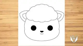 How to draw Cute Sheep Face Step by step, Easy Draw | Free Download Coloring Page