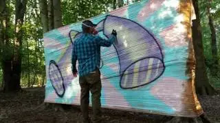 Cellphone Timelapse Cellograff Painting outdoors on Cello Wrap