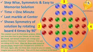 How to Solve Brainvita (32 Marble Solitaire Game/Puzzle) | Systematic, Symmetric & Easy to Memorize