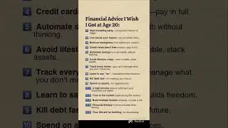 Financial Advice I Wish I Got at 20 💸 | Money Truths