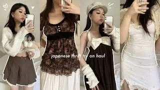 a cute japanese online thrift try-on haul 🛍 : mercari, pinterest inspired, y2k, coquette