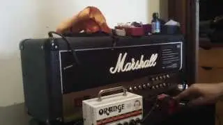 Orange Micro Terror and Brownie Cmatmods pedal