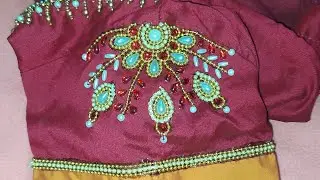 blouse hand design normal needle aari work #aariwork #blousehanddesign #normalneedlework #aari