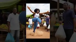She Ran from the Market Without Paying 😳  A Dramatic Jollof Rice Story #aivideo #aishorts #dramatic