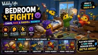 Wobbly Life - Bedroom Fight 😆 | Chaos, Rage & Ragdoll Madness in the Bedroom!