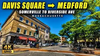 🚗 Davis Square Somerville to Riverside Ave Medford MA | 4K Scenic Drive - 6/4/22