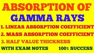 ABSORPTION OF GAMMA RAYS ||  LINEAR ATTENUATION COEFFICIENT || MASS ATTENUATION COEFFICIENT | NOTES