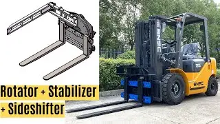 Rotation Forklift with Attachment to Invent Bin Turner