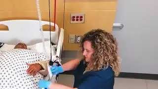 Attaching Sling Straps & 1 Caregiver Use with the HoverSling Repositioning Sheet - Acute