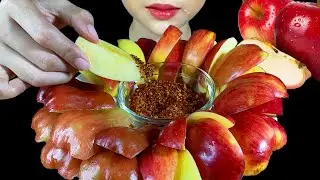 ASMR Eating Fruits ( Apple Fruits, Bell Fruits (Or) Rose Apple & Chili Salt )