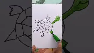 easy turtle art ideas for kids |  turtle drawing #shorts #trending #ytshorts #turtle #drawing #diy