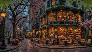 Warm January Morning & Outdoor Coffee Shop Ambience ☕ Soft Jazz Instrumental Music to Relax & Focus