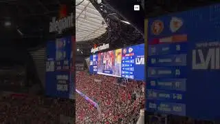 Taylor Swift chugs her drink at the Super Bowl