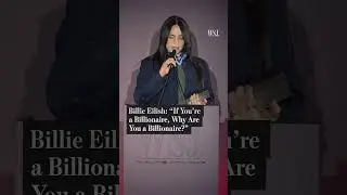 Billie Eilish accepting the 'Music Innocator Award' at the WSJ. 2025 Innovator Awards in New York