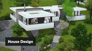 Diagonal Modern House • The Sims 3 House Design