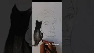 Jacqueline Fernandez Pencil Drawing | #howtodraw #Shorts #LiveArtChennai