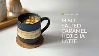 Miso Salted Caramel Hojicha Latte | Sweet, Salty, and Perfectly Toasty Fall Recipe!