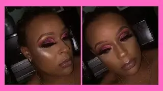 Pink Glitter Cut Crease