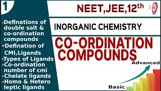 Double salt/co-ordination compounds/CMI/ligands & types of ligands/chelate effect/Co-ordination NO.