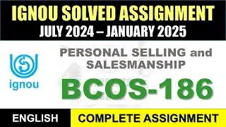 BCOS 186 Solved Assignment 2024-25 || bcos-186 solved assignment in English || July 2024 to Jan 2025