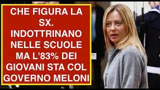 CHE FIGURA LA SX. INDOTTRINANO NELLE SCUOLE MA L'83% DEI GIOVANI STA COL GOVERNO MELONI