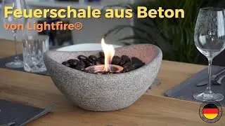 Lightfire&reg; Bioethanol Kamin Feuerschale aus Naturstein & Beton Tischkamin f&uuml;r Indoor & Outdoor