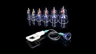New 12 Pieces Vacuum Cups Chinese Body Cupping Massage Set
