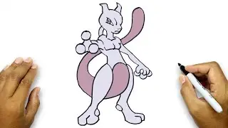 How To Draw Pokemon Legendaries Easy | Mewtwo Drawing | Pokemon Drawing