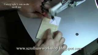 Cutting tight V cuts on a scroll saw.