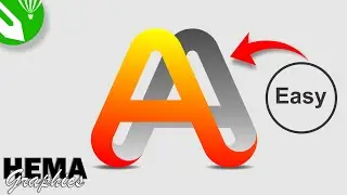 Coreldraw Tutorial - 3D Letter A Logo Design| Useing Ellipse & Freehand Tool For Beginners