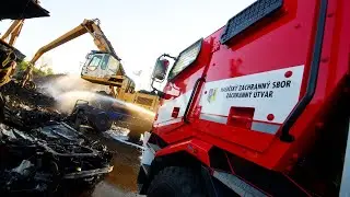 Dohašování požáru autovrakoviště v Ostravě-Vítkovicích, 10.5.2021