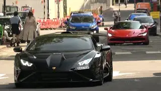 Supercars in London April 2025 / Corvette C6, Lambo Huracan Performante, Ferrari 812 Superfast