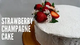 Strawberry Champagne Cake Recipe with Elderflower Whipped Cream