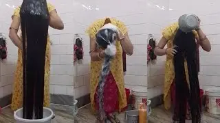How I wash my long hair🧴@Momsmagicyoutube