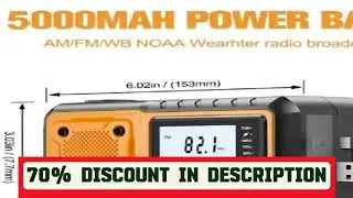 #5000mAh/18500mWh Emergency Hand Crank Radio,AM FM NOAA Weather Alert Radio, Digital Display,4 Way