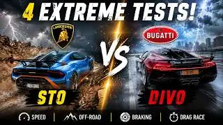 Lamborghini Hurac&aacute;n STO vs Bugatti Divo 🔥 | 4 Extreme Tests | Forza Horizon 5 #viral
