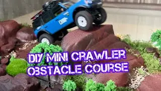 Use a 32 inch Monitor Box to create a indoor mini Crawler course 3d printed rock terrain and foam 