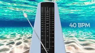 1-Hour 40 BPM Piano Metronome with Undersea Clear Water & White Sand (2/4 Time) 🎹🌊