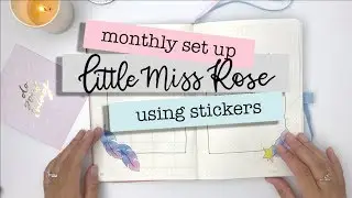 Bullet Journal Monthly Set Up Using Stickers Including A Dutch Door