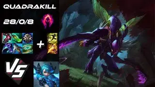JUNGLE Kha'Zix vs Gwen [QUADRAKILL] - EU Grandmaster Patch 25.20