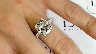 4 carat Cushion Cut Diamond Engagement Ring