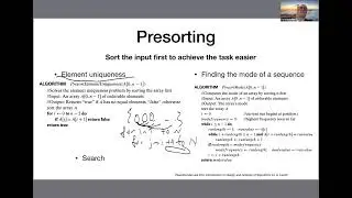 012. Transform and Conquer - I (Presorting, AVL trees, 2-3 trees)